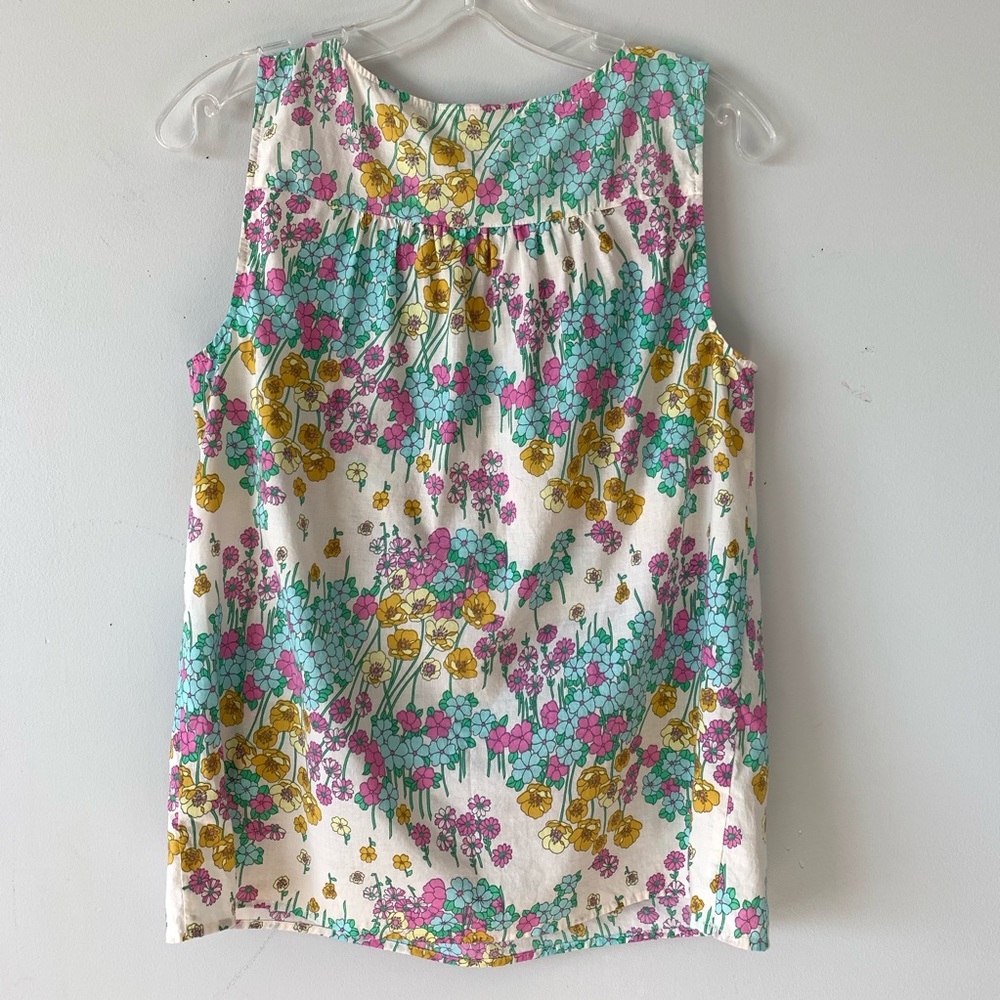 Modcloth Floral Pleated Lace Button Down Tank Top - Picture 6 of 6